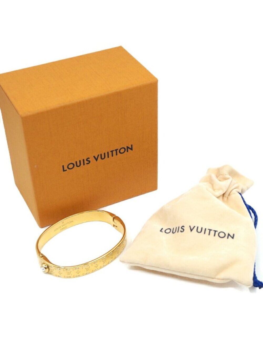 Louis Vuitton Rigid Bracelet Nanogram Strass Gold - Picture 10 of 10